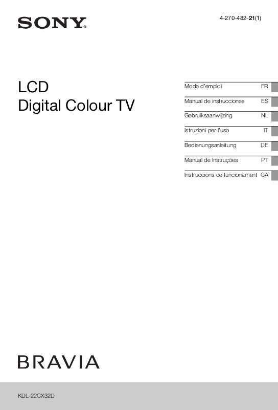 Mode d'emploi SONY BRAVIA KDL-22CX32D