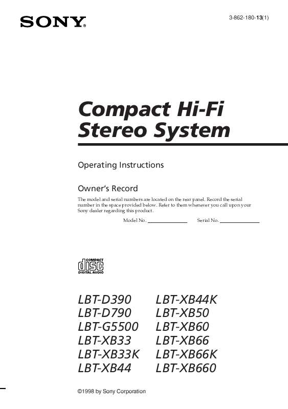 Mode d'emploi SONY LBT-D390