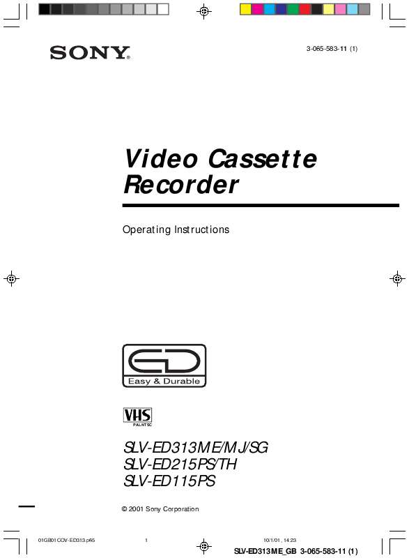 Mode d'emploi SONY SLV-ED215PS