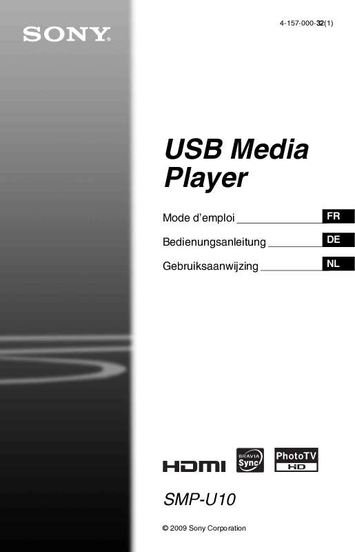 Mode d'emploi SONY SMP-U10