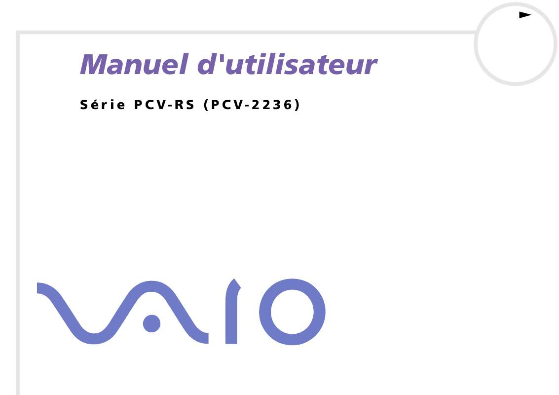 Mode d'emploi SONY VAIO PCV-RS324E