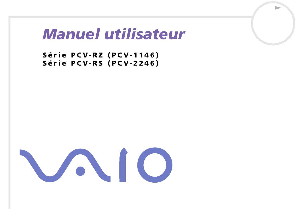 Mode d'emploi SONY VAIO PCV-RS404