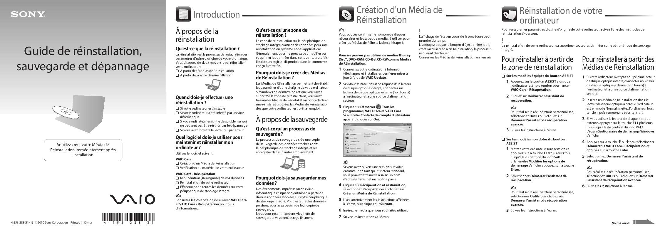 Mode d'emploi SONY VAIO VPC-L14M2E/S