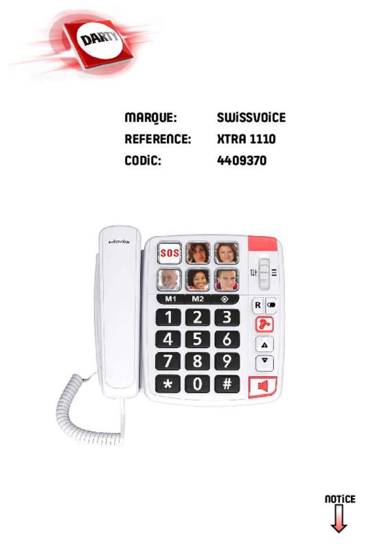 SWISSVOICE - Téléphone fixe filaire Senior - Swissvoice Xtra 1110