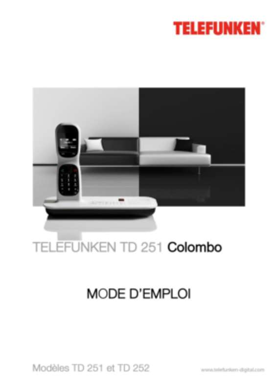 Mode d'emploi TELEFUNKEN TD 251 COLOMBO