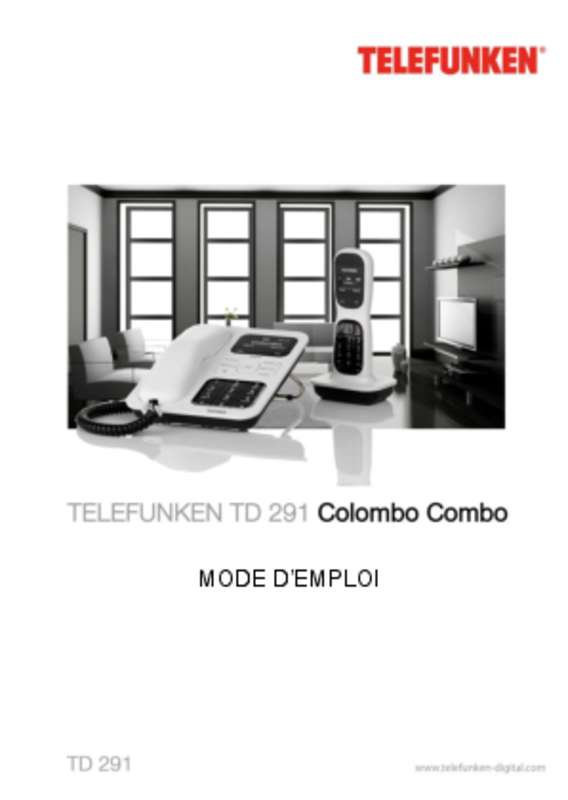 Mode d'emploi TELEFUNKEN TD291 COLOMBO