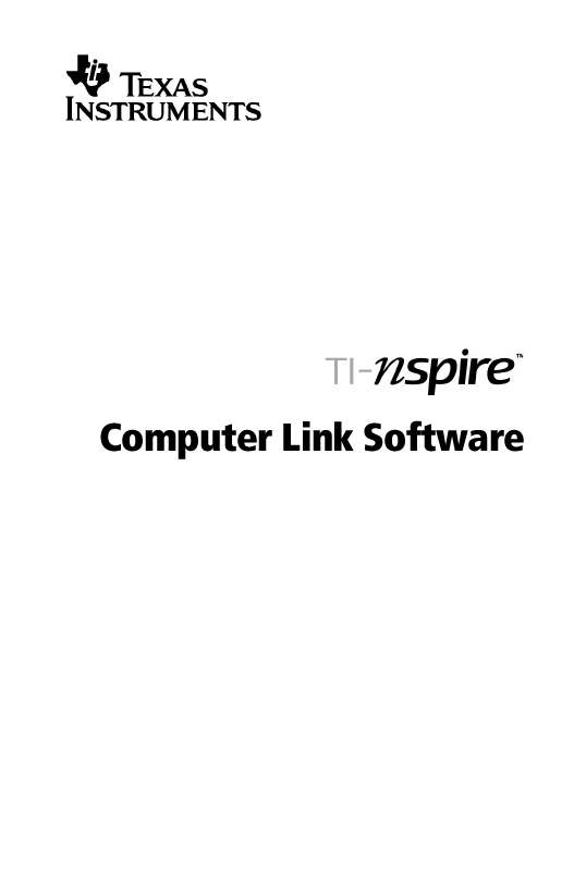 Mode d'emploi TEXAS INSTRUMENTS TI-NSPIRE COMPUTER LINK