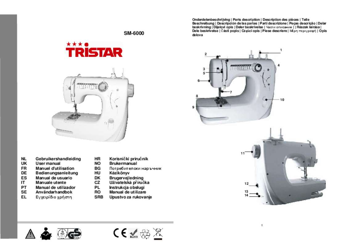 Débutants Machine à coudre Tristar SM-6000 