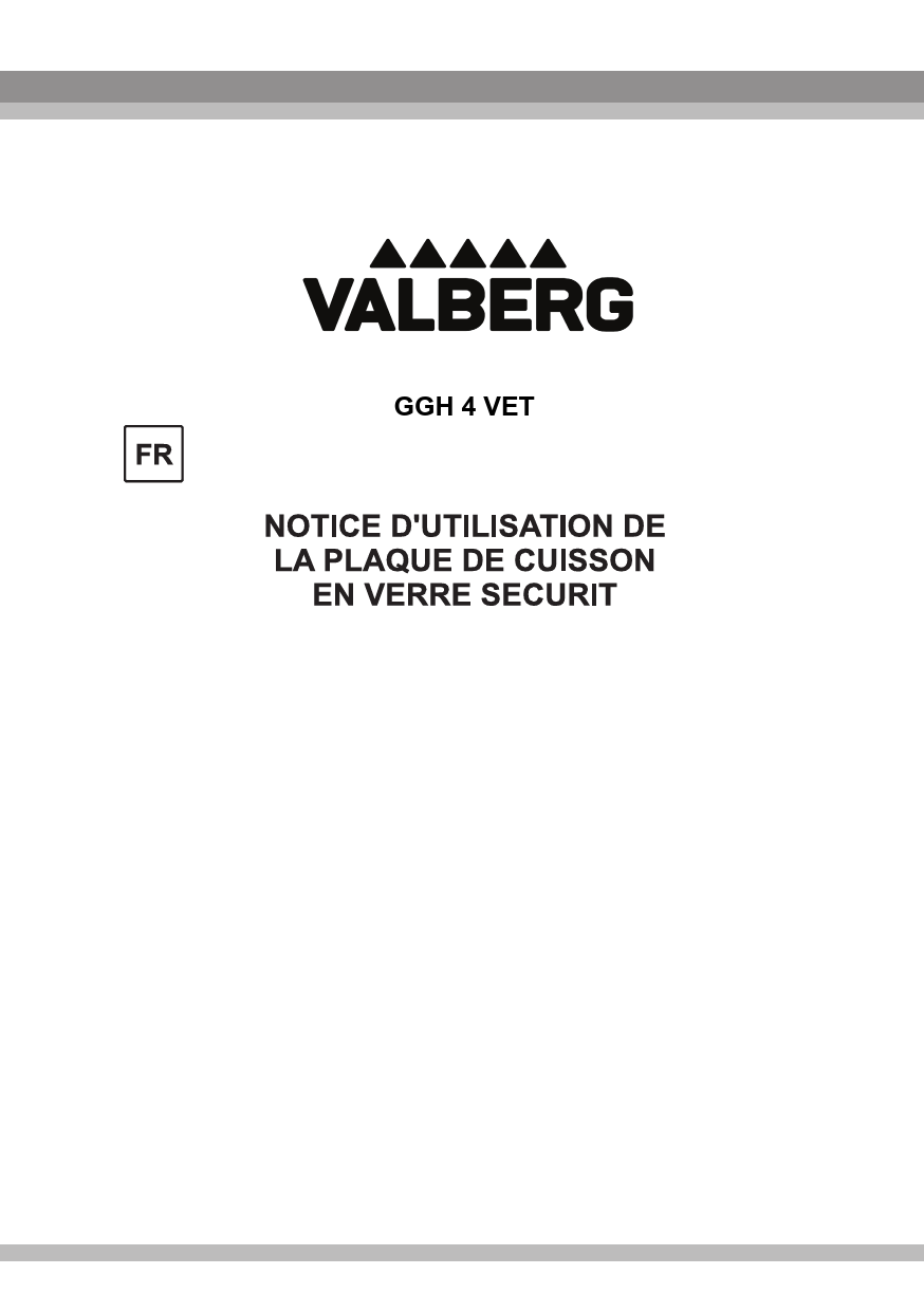 Plaque De Cuisson Valberg Notice
