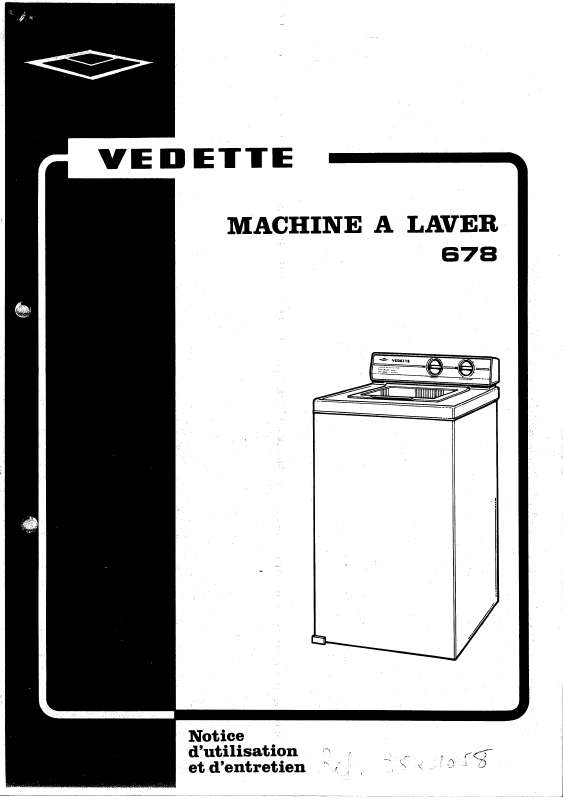 Notice lavelinge VEDETTE 678LUXE Trouver une solution à un problème — free download