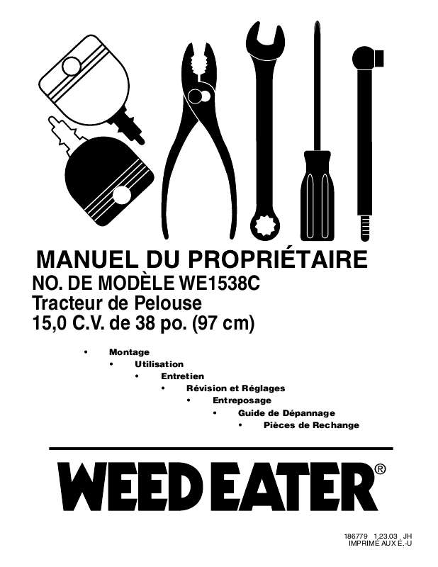 Mode d'emploi WEED EATER WE1538C