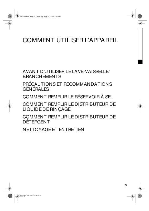 Notice lavevaisselle WHIRLPOOL ADG 450/3 Trouver une solution à un