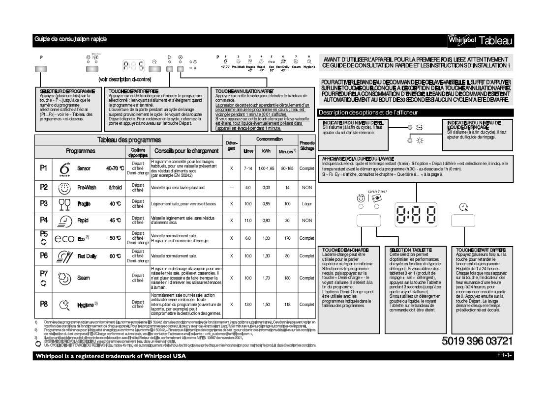 Mode d'emploi WHIRLPOOL ADP 8698 A 6S IX