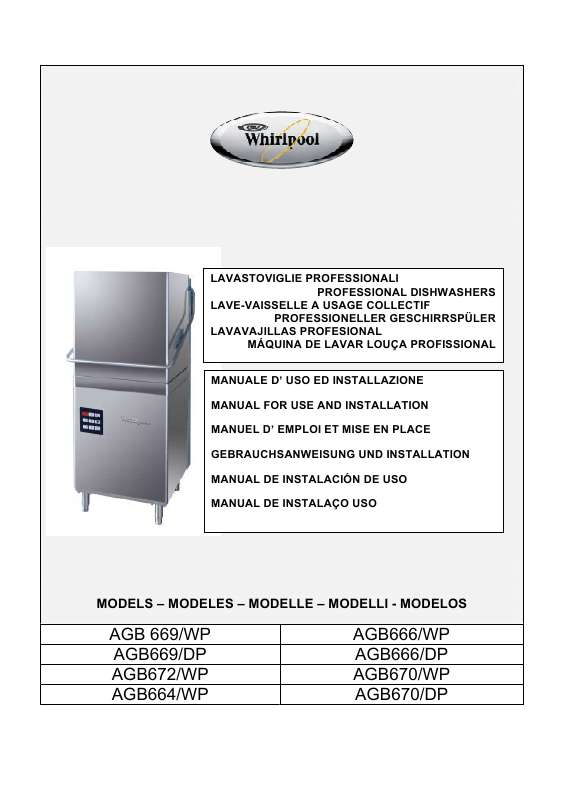 Mode d'emploi WHIRLPOOL AGB 666/WP