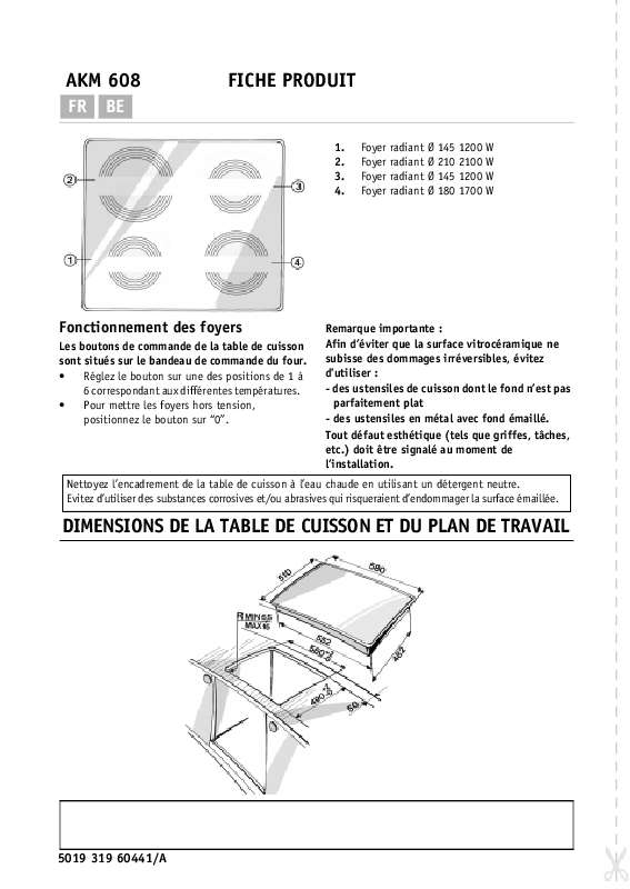 Mode d'emploi WHIRLPOOL AKM 608/WH