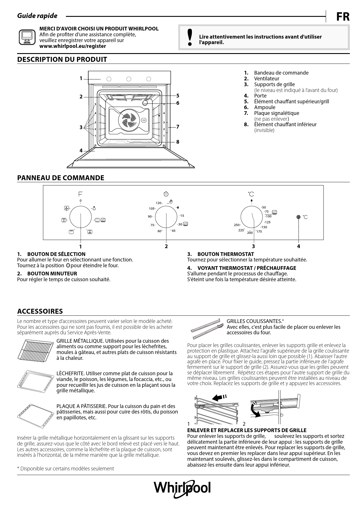 Notice Four Whirlpool Encastrable