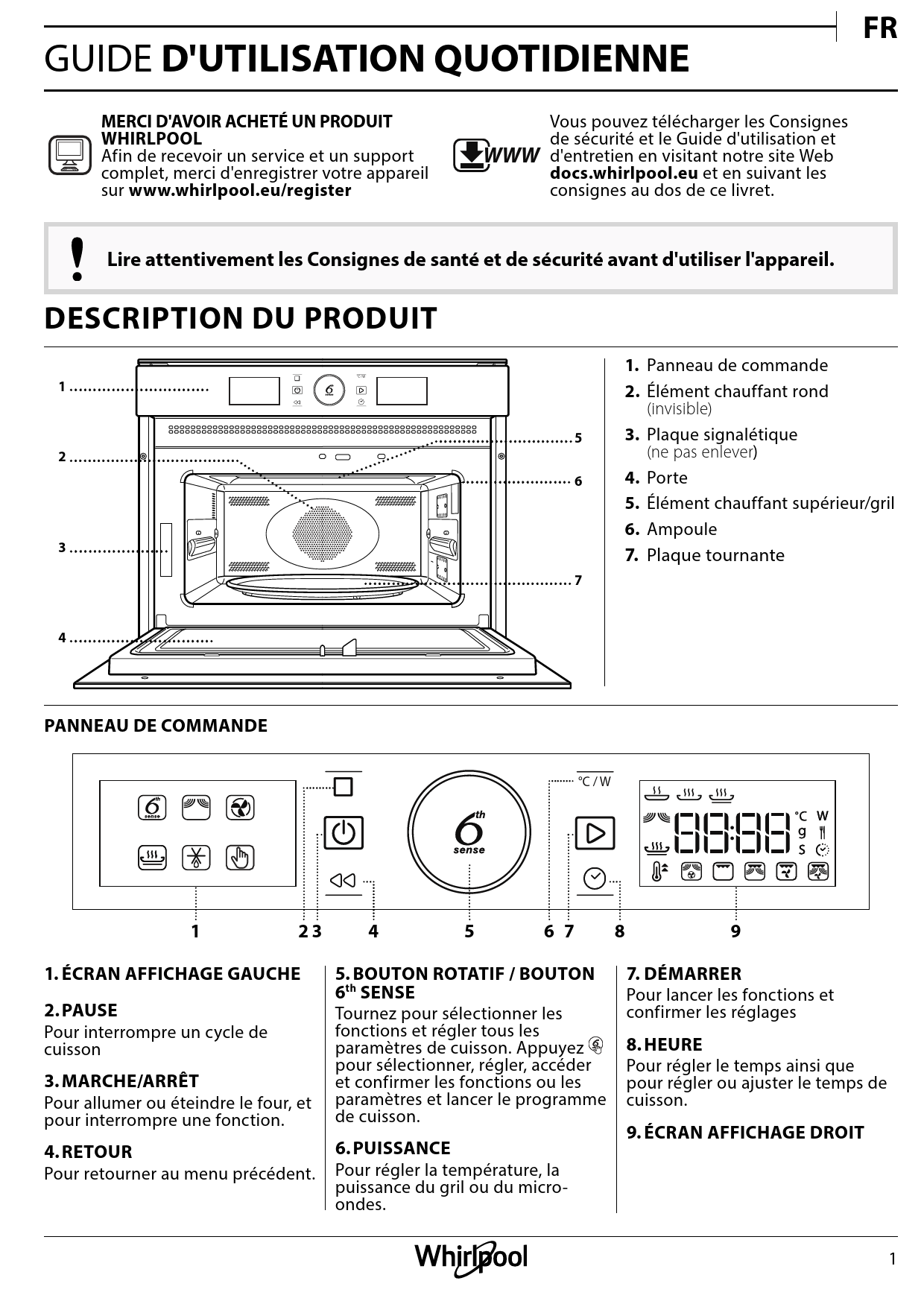 Mode d'emploi WHIRLPOOL AMW931NB