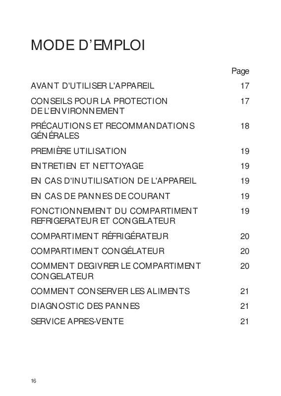 Mode d'emploi WHIRLPOOL ART 464