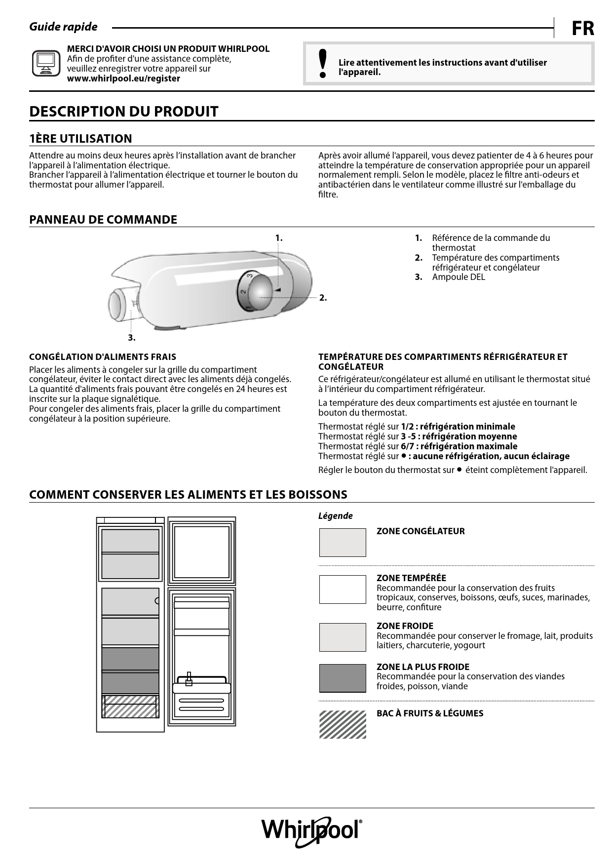 Notice Frigo Whirlpool
