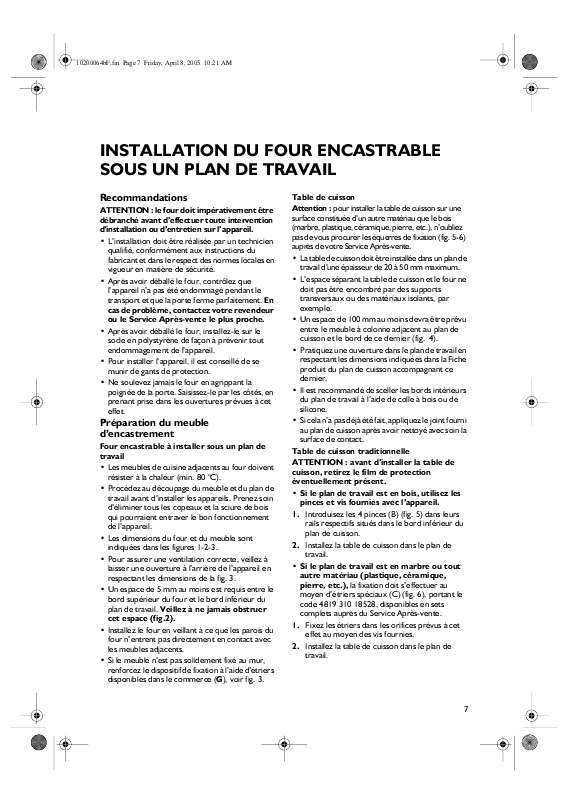 Mode d'emploi WHIRLPOOL EGN 5800 IN