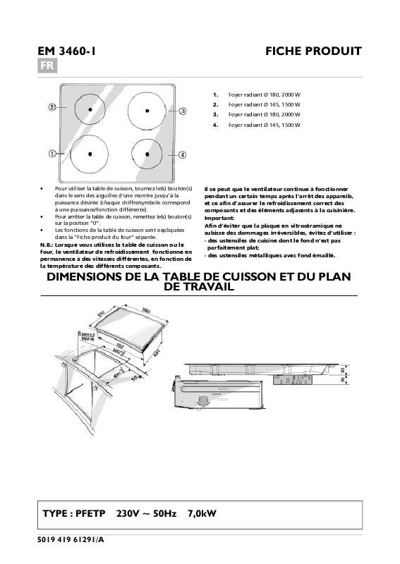 Mode d'emploi WHIRLPOOL EM 3460-1 WS