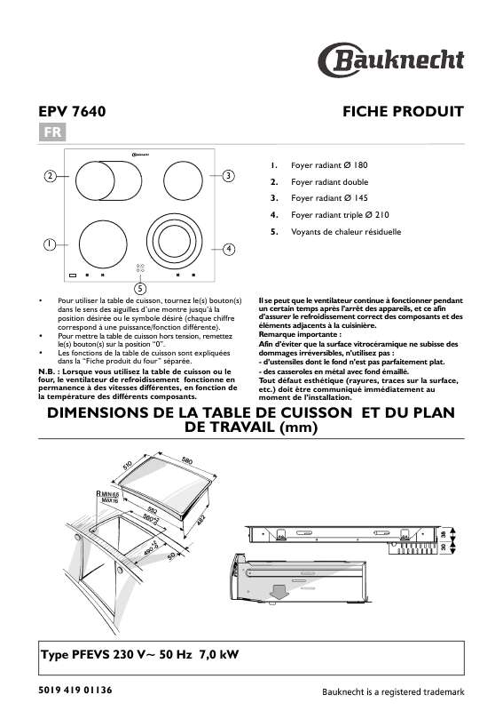 Mode d'emploi WHIRLPOOL EPV 7640/IN