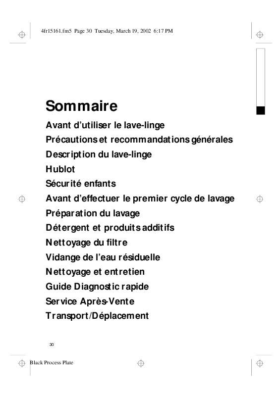 Mode d'emploi WHIRLPOOL EUROPA 1200