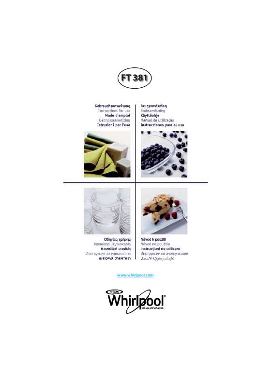 Mode d'emploi WHIRLPOOL FT 381 SL