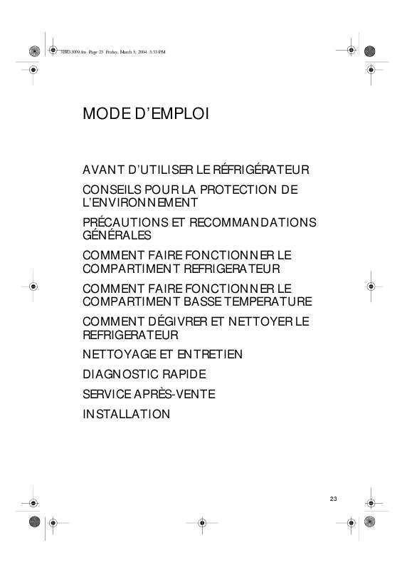 Mode d'emploi WHIRLPOOL KRA 1501