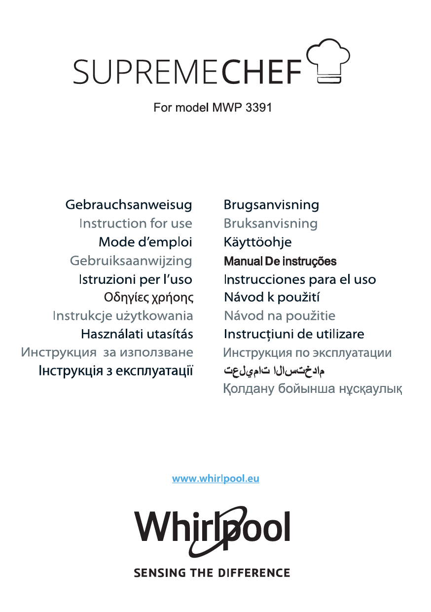 Mode d'emploi WHIRLPOOL MWP 3391 SB