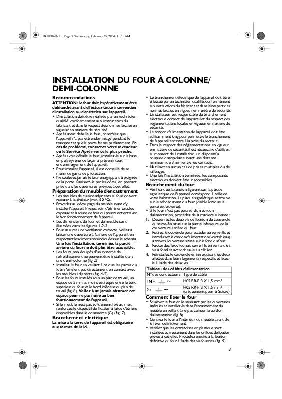 Mode d'emploi WHIRLPOOL OBI M10 AN