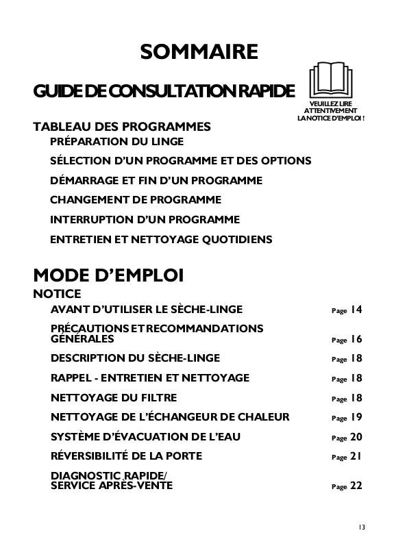 Mode d'emploi WHIRLPOOL TRKD 3580