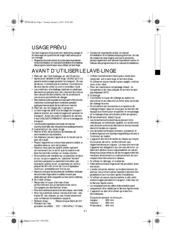 Mode d'emploi WHIRLPOOL WAE 8848