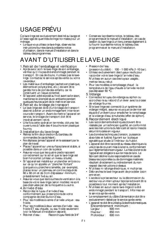Mode d'emploi WHIRLPOOL WAK ECO 4590