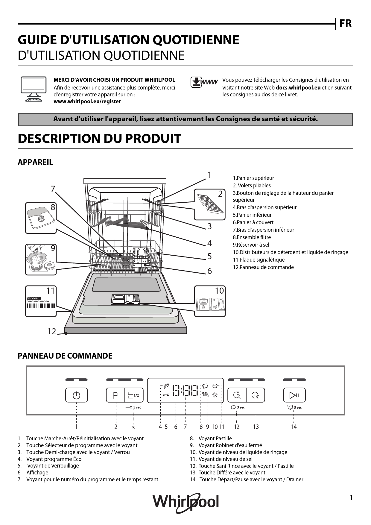 Notice lavevaisselle WHIRLPOOL WIC 3B26 Trouver une solution à un — free download