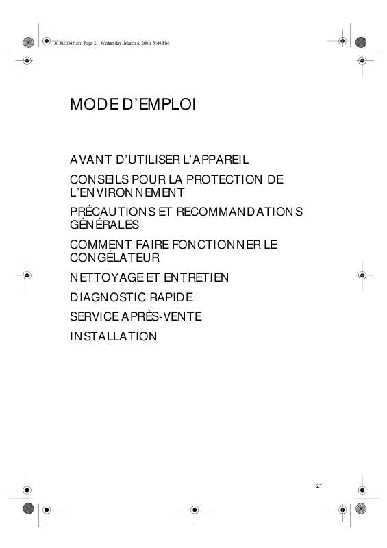 Mode d'emploi WHIRLPOOL WV1400 A NFW