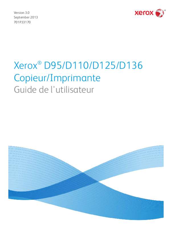 Notice XEROX D95 imprimante laser Trouver une solution à un problème