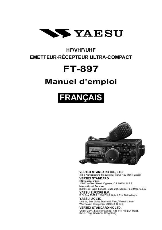 Notice YAESU FT897 talkiewalkie Trouver une solution à un problème
