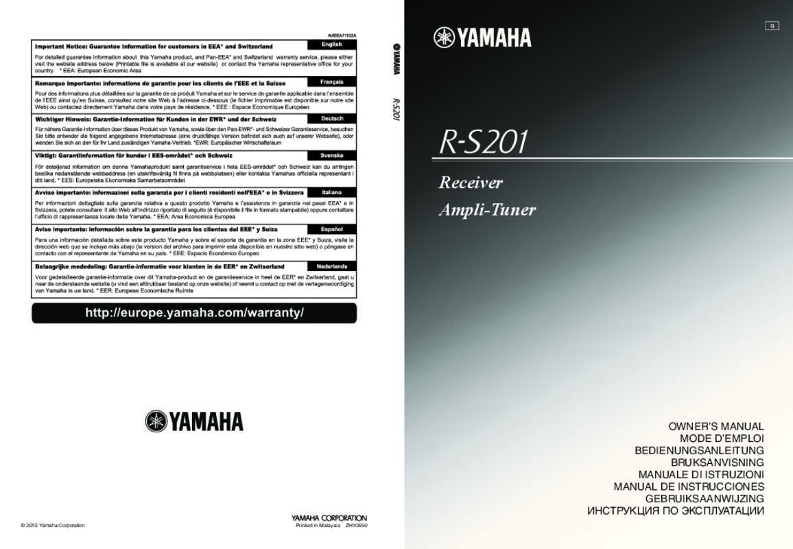 Mode d'emploi YAMAHA R-S201