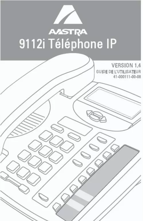 Mode d'emploi AASTRA 9112I IP PHONE