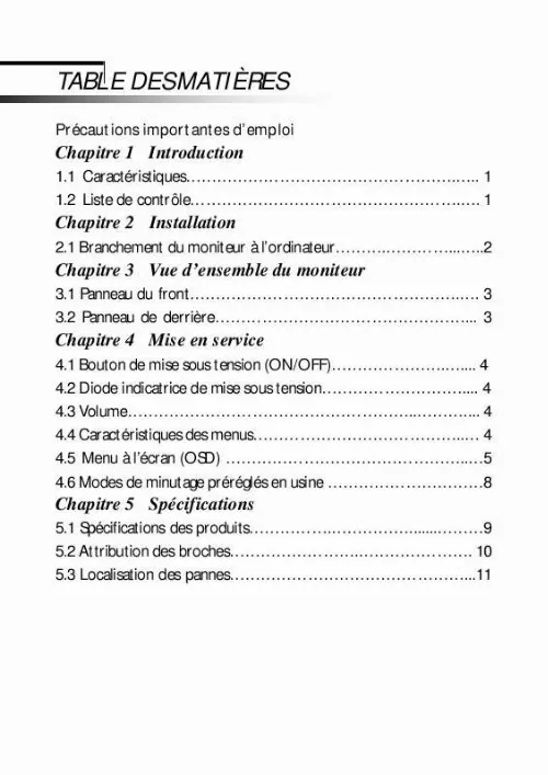 Mode d'emploi ACER AL522