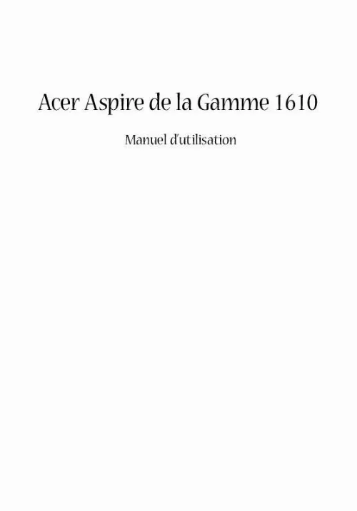 Mode d'emploi ACER ASPIRE 1610
