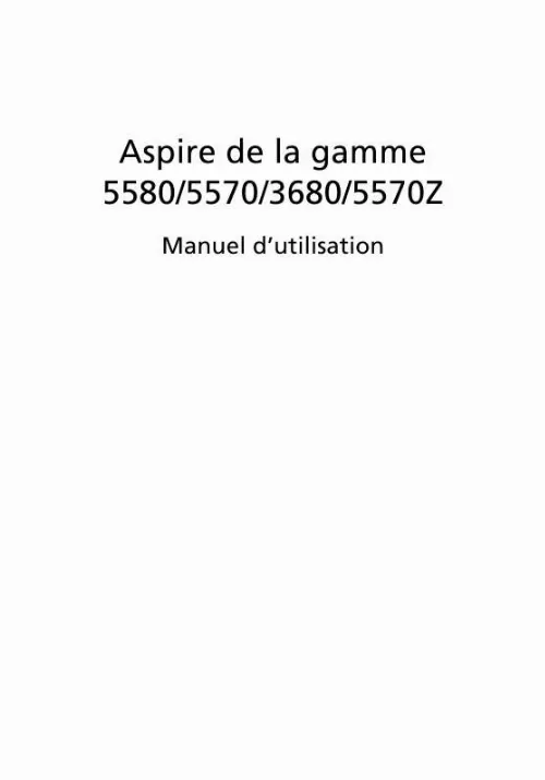 Mode d'emploi ACER ASPIRE 3680