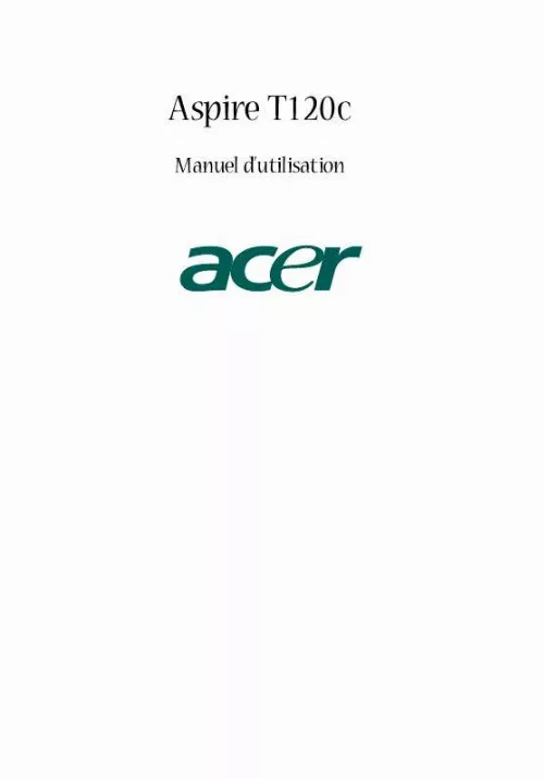 Mode d'emploi ACER ASPIRE T120C