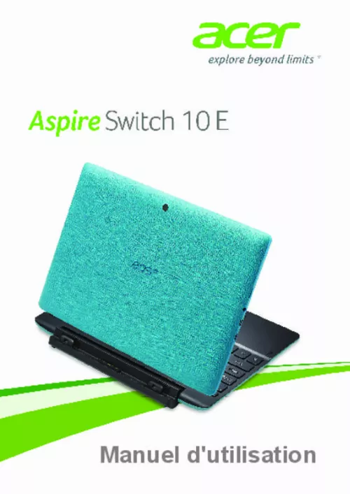 Mode d'emploi ACER ASPIRE SWITCH 10 E SW3-013-18M7