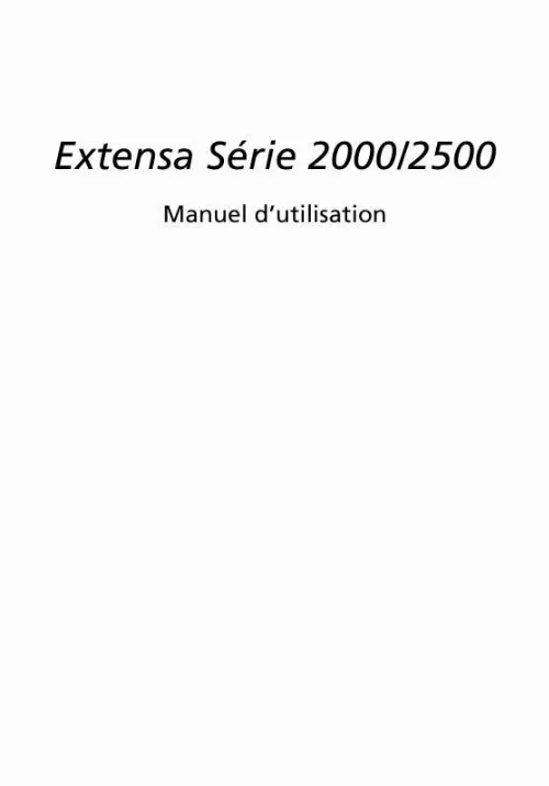 Mode d'emploi ACER EXTENSA-2000-2500