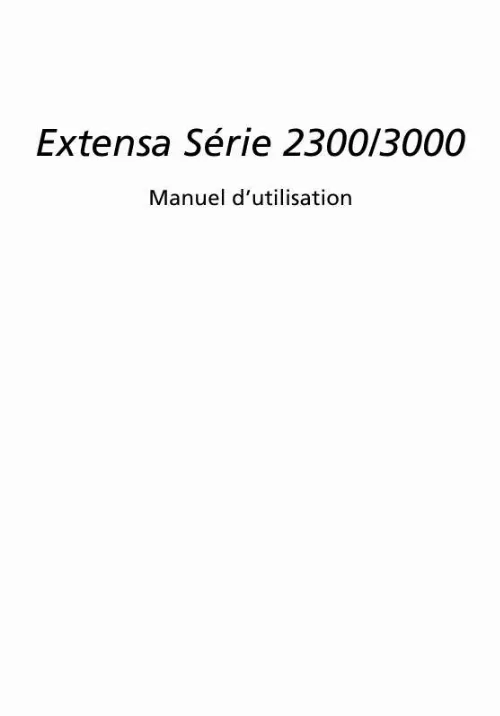 Mode d'emploi ACER EXTENSA-2300