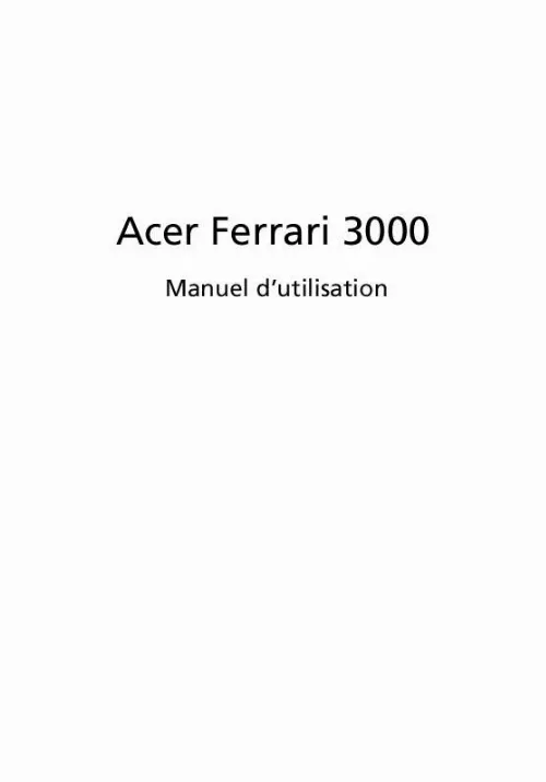 Mode d'emploi ACER FERRARI-3000