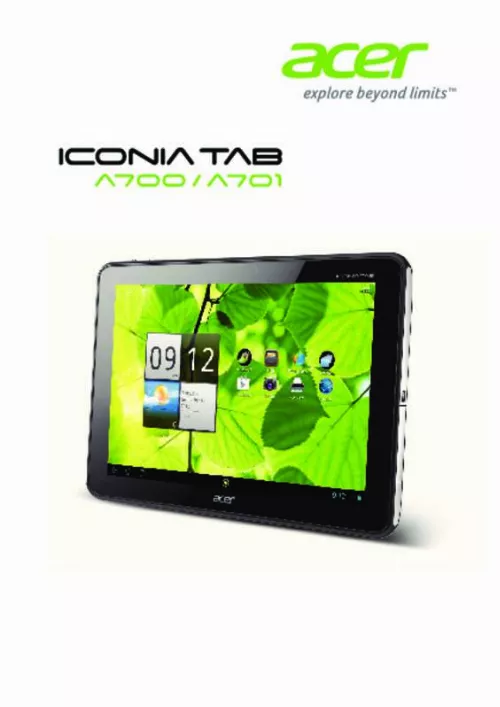 Mode d'emploi ACER ICONIA TAB A700