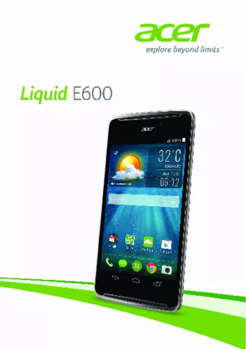 Mode d'emploi ACER LIQUID E600